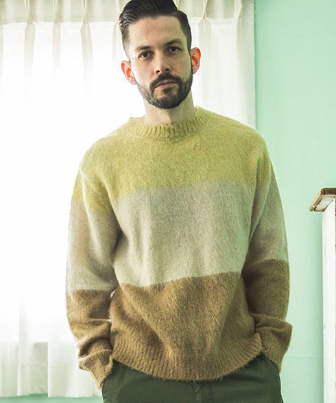 MR.OLIVE/7G MOHAIR KNIT / MULTI BORDER SWEATER ミスターオリーブ/モヘアニット / マルチボーダーセーター